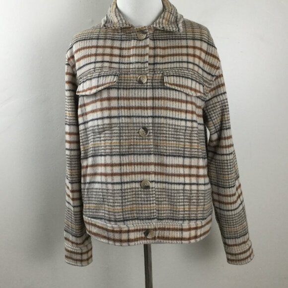 J Joie Plaid Button Up Shacket s - Picture 2 of 6